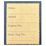 Federal Use Tax on Motor Vehicle Stamps - 1943 - 2 Stamps