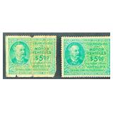 Federal Use Tax of Motor Vehicle Stamps - 1945 - 2 Stamps