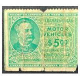 Federal Use Tax of Motor Vehicle Stamps - 1945 - 2 Stamps