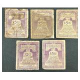 Federal Use Tax of Motor Vehicle Stamps - 1944 - 5 Stamps