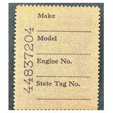 Federal Use Tax of Motor Vehicle Stamps - 1944 - 5 Stamps