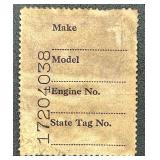 Federal Use Tax of Motor Vehicle Stamps - 1944 - 5 Stamps