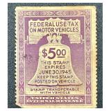 Federal Use Tax of Motor Vehicle Stamps - 1944 - 5 Stamps