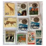 Animal Stamps from the Around the World of Fish, Insects, Birds, Butterflies, Animals and Sealife