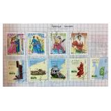 Collection of Stamps from Samoa, Slovakia, Salvador and Spanish Sahara