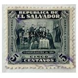 Collection of Stamps from Samoa, Slovakia, Salvador and Spanish Sahara