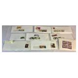 Collection of Themed International Stamps of Space, Airplanes, Flowers, Auto, Ships, Trains, Sports, Art and Costumes