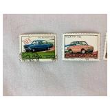 Collection of Themed International Stamps of Space, Airplanes, Flowers, Auto, Ships, Trains, Sports, Art and Costumes