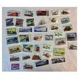 Collection of Themed International Stamps of Space, Airplanes, Flowers, Auto, Ships, Trains, Sports, Art and Costumes