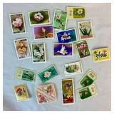 Collection of Themed International Stamps of Space, Airplanes, Flowers, Auto, Ships, Trains, Sports, Art and Costumes