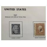 United States Liberty Stamp Album with stamps dating back to 1851