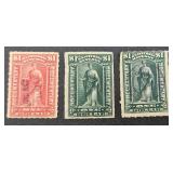 US Internal Revenue $1 Documentary Stamps - 1989 and 1900 Green and Red