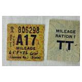 United States World War II Ration Books & Stamps, Basic Mileage Ration Stamps, Fuel Oil Ration Paperwork