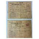 United States World War II Ration Books & Stamps, Basic Mileage Ration Stamps, Fuel Oil Ration Paperwork