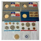 American Coin Sets with 1974 US Proof Sets, 1975 Bicentennial Commemorative Medal & Stamps Set, 1974 Bicentennial first Day Cover Sets, and American Revolution Bicentennial Commeroratvie Meadl and Fir