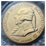 American Coin Sets with 1974 US Proof Sets, 1975 Bicentennial Commemorative Medal & Stamps Set, 1974 Bicentennial first Day Cover Sets, and American Revolution Bicentennial Commeroratvie Meadl and Fir