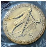 American Coin Sets with 1974 US Proof Sets, 1975 Bicentennial Commemorative Medal & Stamps Set, 1974 Bicentennial first Day Cover Sets, and American Revolution Bicentennial Commeroratvie Meadl and Fir