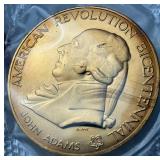 American Coin Sets with 1974 US Proof Sets, 1975 Bicentennial Commemorative Medal & Stamps Set, 1974 Bicentennial first Day Cover Sets, and American Revolution Bicentennial Commeroratvie Meadl and Fir