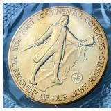 American Coin Sets with 1974 US Proof Sets, 1975 Bicentennial Commemorative Medal & Stamps Set, 1974 Bicentennial first Day Cover Sets, and American Revolution Bicentennial Commeroratvie Meadl and Fir