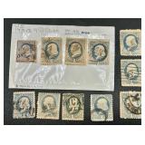 One Cent Benamin Franklin Postage Stamps Ultramarine Color 1870