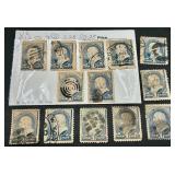 One Cent Benamin Franklin Postage Stamps Ultramarine Color 1870