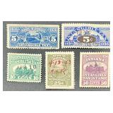 Collection of State Stamps from Pennsylvania, Indiana, Florida, California, Utah, Massachusetts