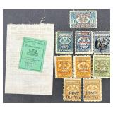 Collection of State Stamps from Pennsylvania, Indiana, Florida, California, Utah, Massachusetts