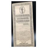 United States Government World War I Thrift Card and Stamps