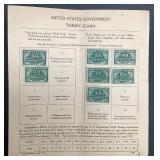 United States Government World War I Thrift Card and Stamps