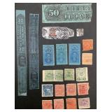 United States Cigarette and Tobacco Tax Revenue Stamps from Iowa, Louisana, Ohio, Kansas and Alabama