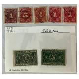 United States Postage Due Stamps dating back to 1879