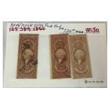 US Internal Revenue Postage Stamps dating back to the 1860