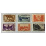 1934 National Park Series Postage Stamps, Scott catalog 740-749, One Set New and One Set Cancelled LOT #2