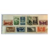 1934 National Park Series Postage Stamps, Scott catalog 740-749, One Set New and One Set Cancelled LOT #2