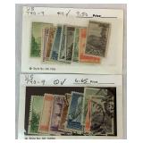1934 National Park Series Postage Stamps, Scott catalog 740-749, One Set New and One Set Cancelled