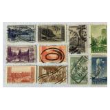 1934 National Park Series Postage Stamps, Scott catalog 740-749, One Set New and One Set Cancelled