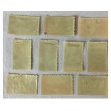 1934 National Park Series Postage Stamps, Scott catalog 740-749, One Set New and One Set Cancelled