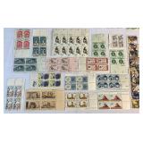 Collection of Blocks of Stamps from Various Years and Denominations