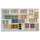 Collection of Blocks of Stamps from Various Years and Denominations