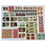 Collection of Blocks of Stamps from Various Years and Denominations
