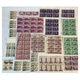 Collection of Blocks of Stamps from Various Years and Denominations