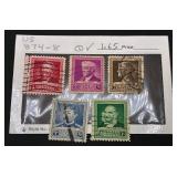 1940 Famous Americans Series Postage Stamps