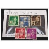 1940 Famous Americans Series Postage Stamps