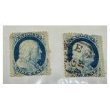 Scott #24 Franklin and Scott #73 Jackson Postage Stamps