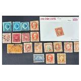 United States Early Postage Stamps with Internal Revenue Stamps