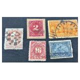 United States Early Postage Stamps with Internal Revenue Stamps
