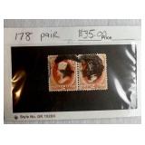 United States Postage Stamps Scott #147, #153, #157, #158, #178, #179, #182 and #184