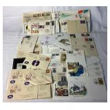 Collection of International First Day Covers, Postcards, Commemorative Envelopes, Commerative Stamps and more