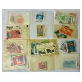 Cancelled International Postage Stamps Representing Many Countries