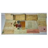 Vintage Receipts and Documents including Bus Transportation, Property Taxes, United States Railroad, and More